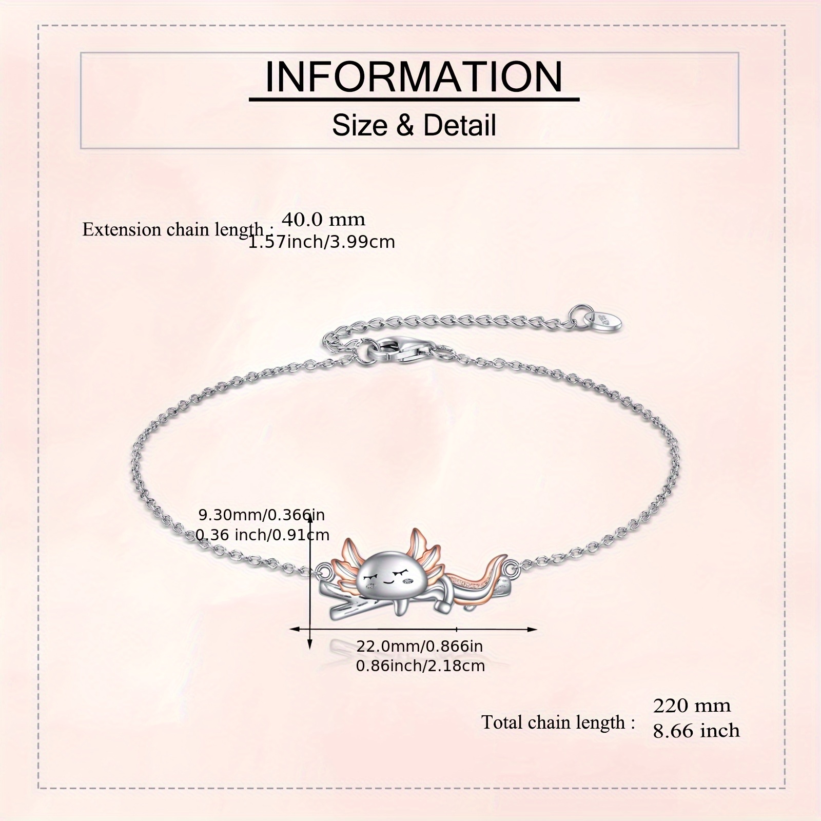 Sterling Silver Axolotl Bracelet for Women